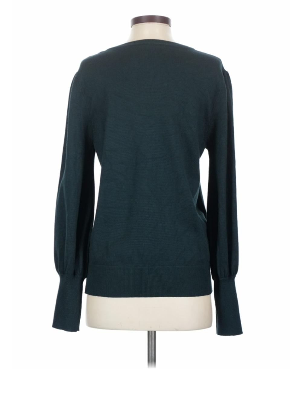 T Tahari Teal sweater with silver button details - Picture 2 of 6